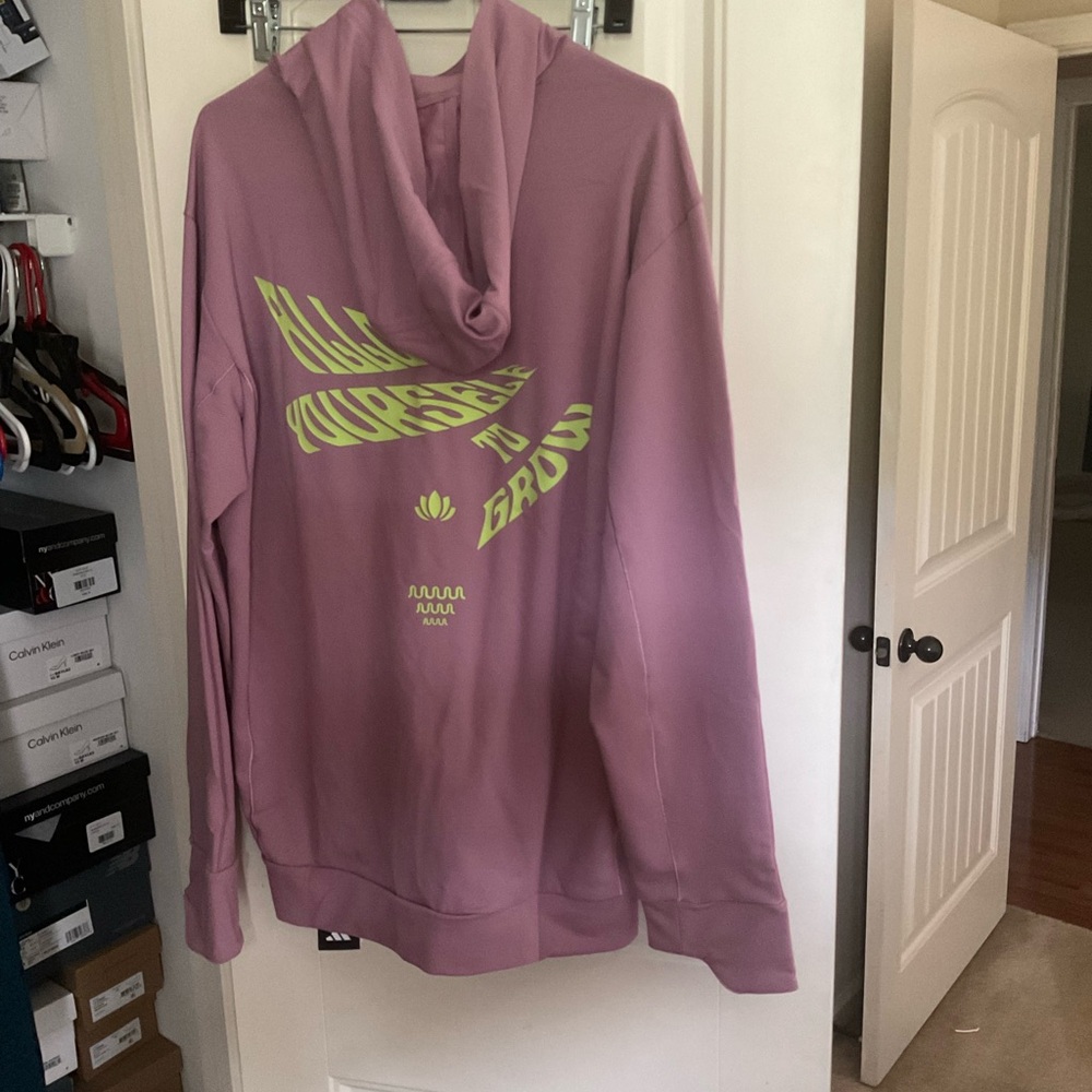 Adidas Men’s Size L Pink Yoga Hoodie - Brand New with Tags